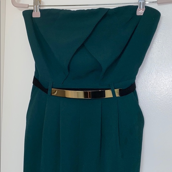 Charlotte Russe Pants - jewel tone green jumper with gold belt